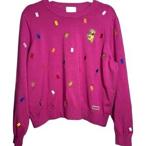 HARI Pink Sweater with Colorful Accents